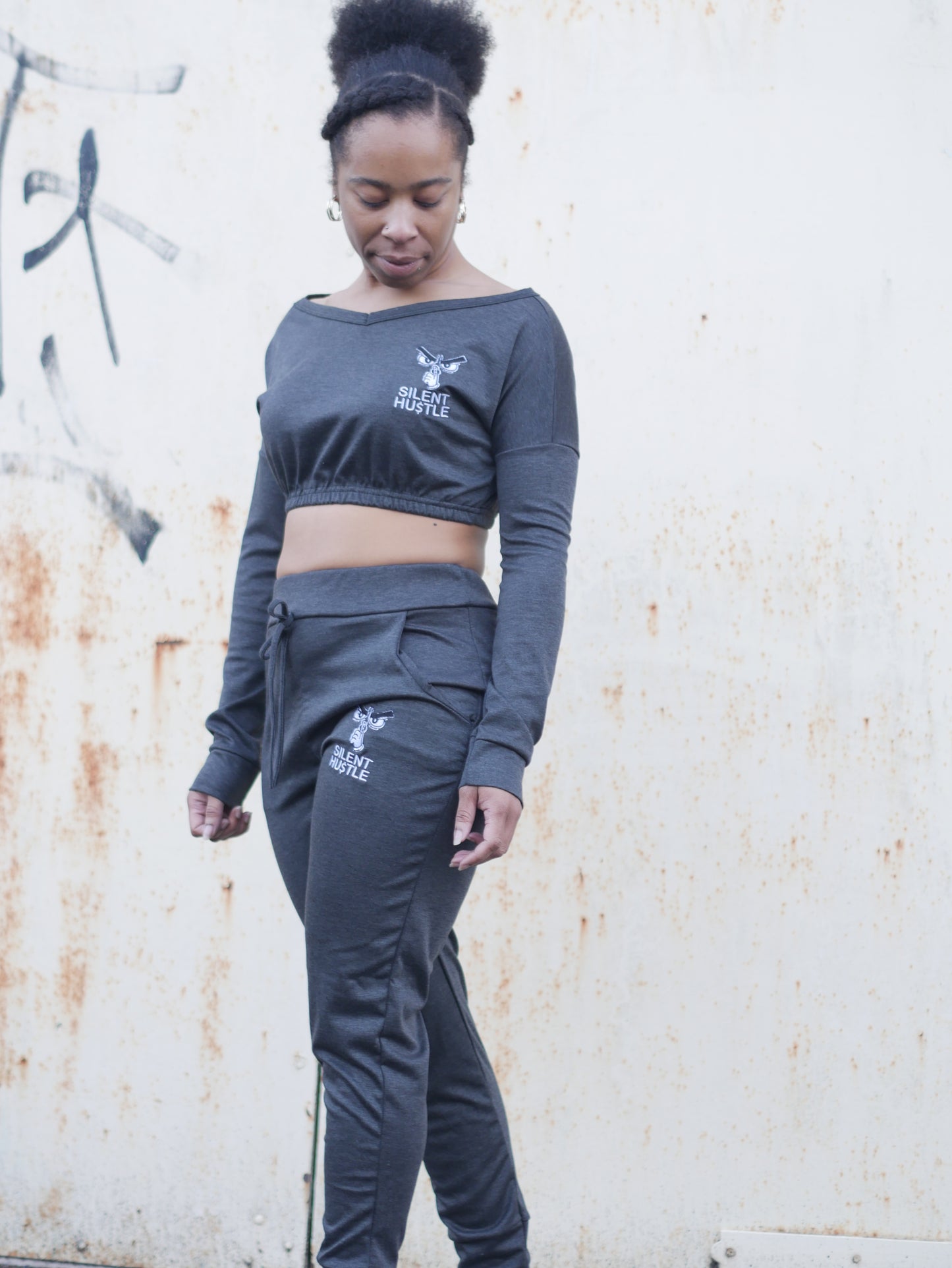 Silent Hustle V-Neck Crop Suit image 0