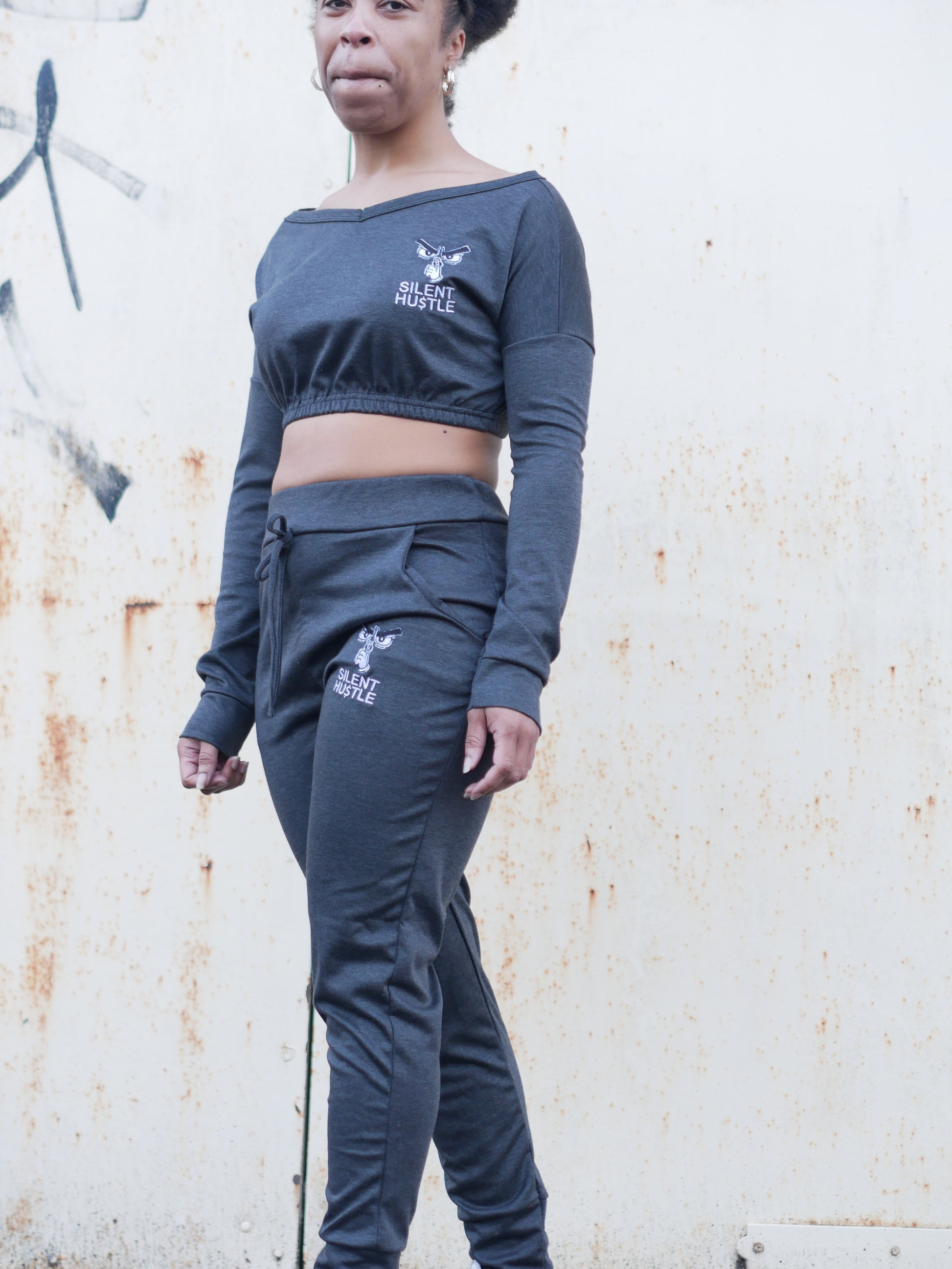 Silent Hustle V-Neck Crop Suit image 1