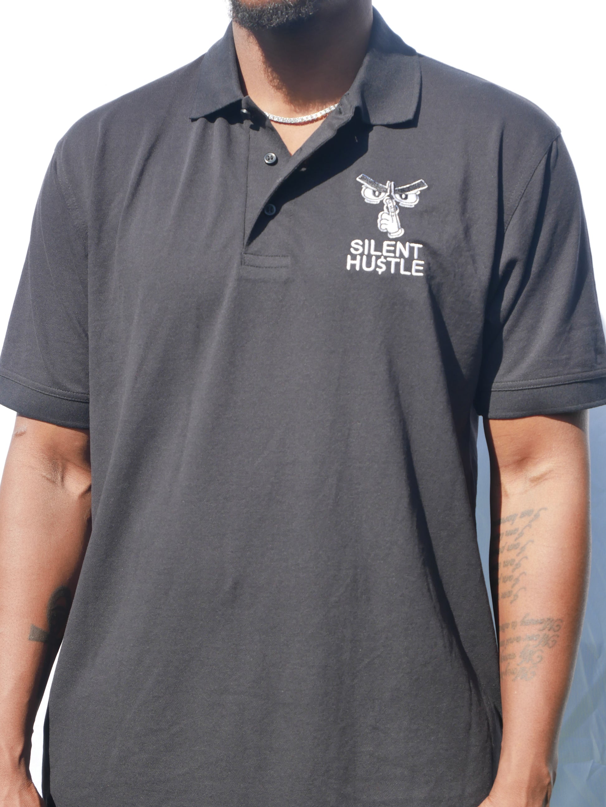 Classic Silent Hustle Embroidered  Polo image 5