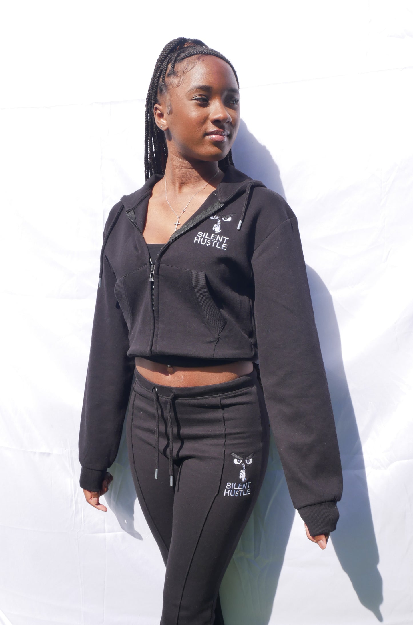 Silent Hustle Bell-Bottom Tracksuit W/ logo image 2