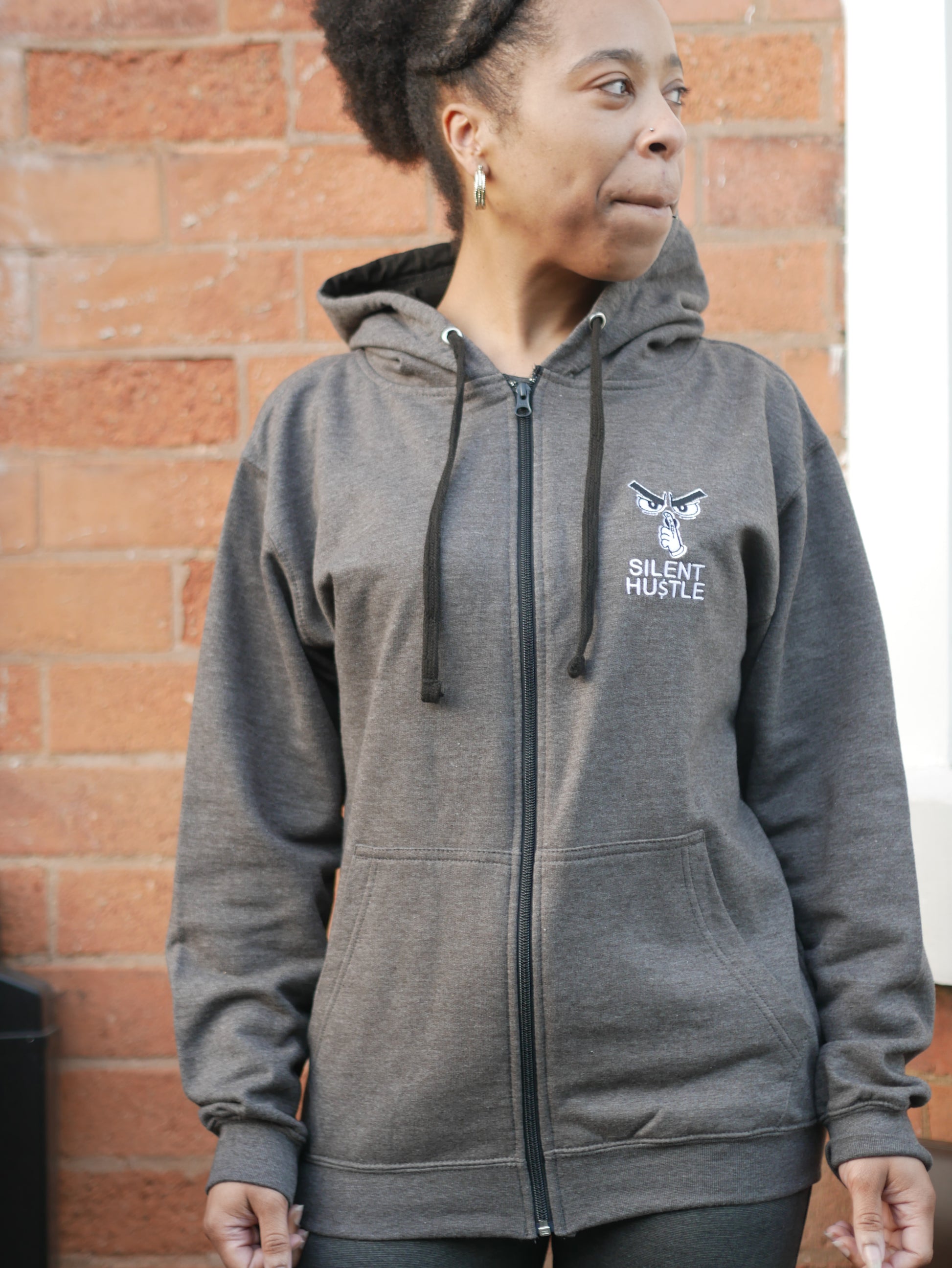 Silent Hustle Zipped Hoodie image 4
