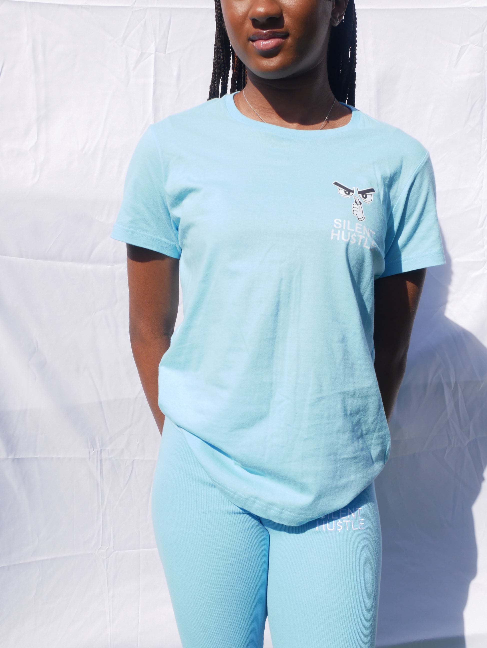 Ladies Silent Hustle Soft mini print logo T image 1