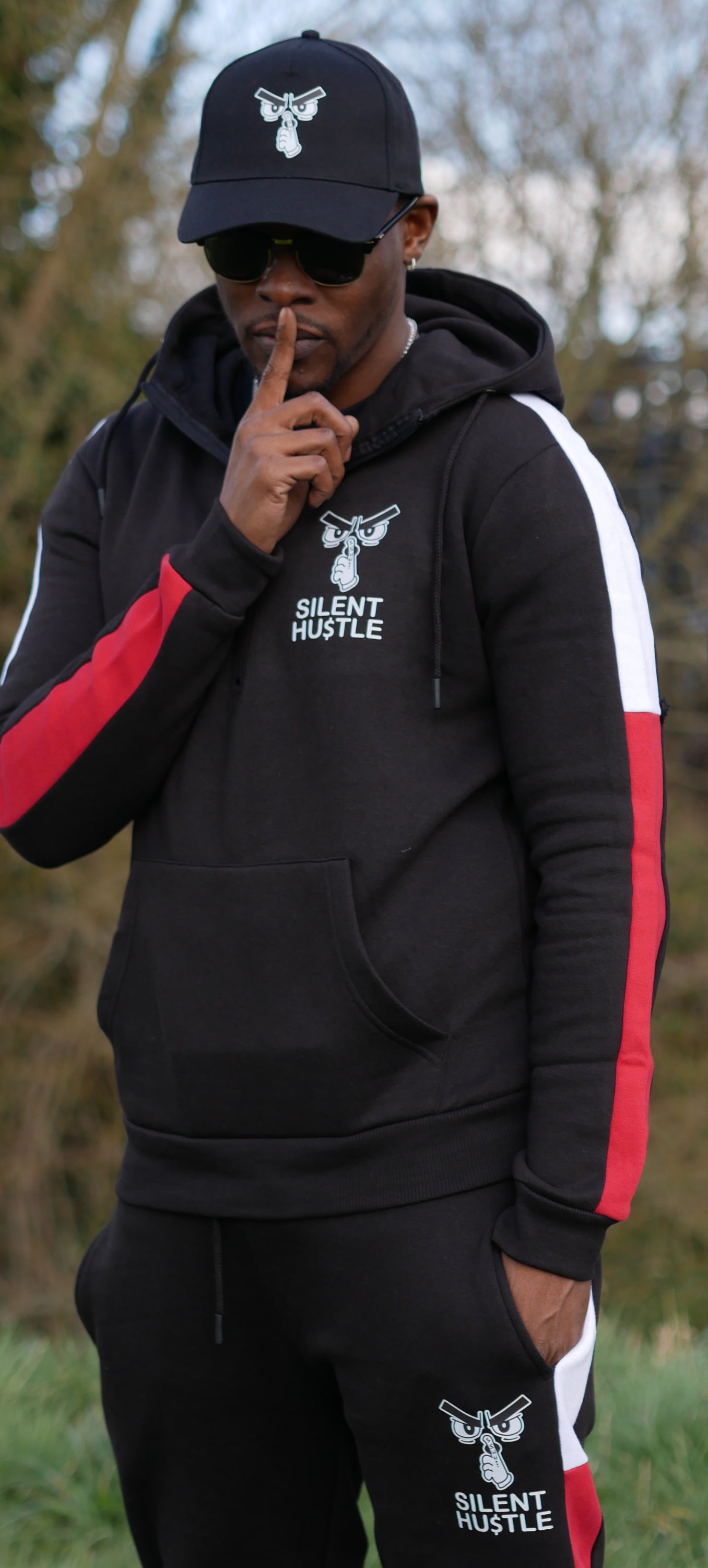 Silent Hustle Redline Hooded Tracksuit image 1