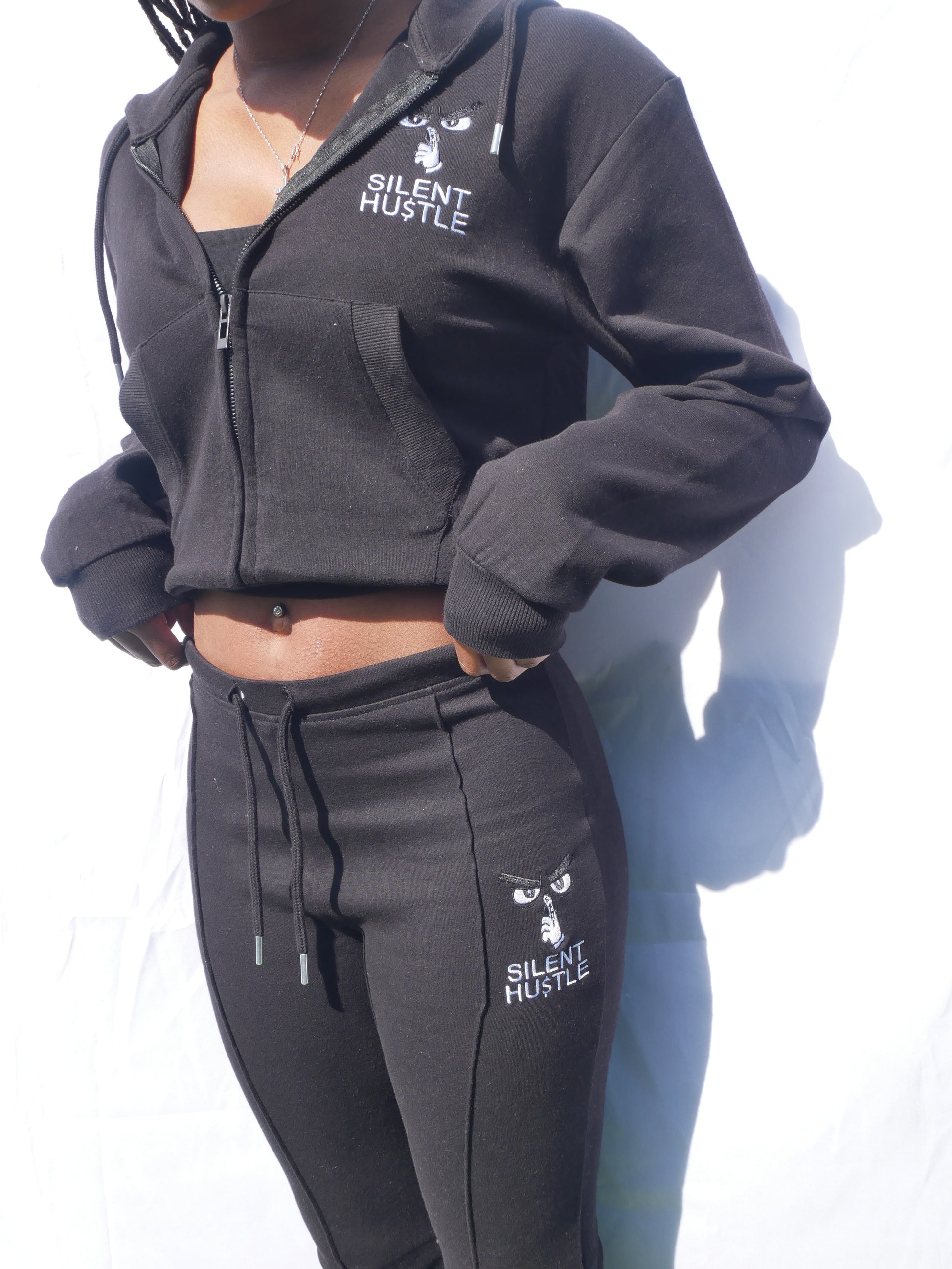 Silent Hustle Bell-Bottom Tracksuit W/ logo image 3