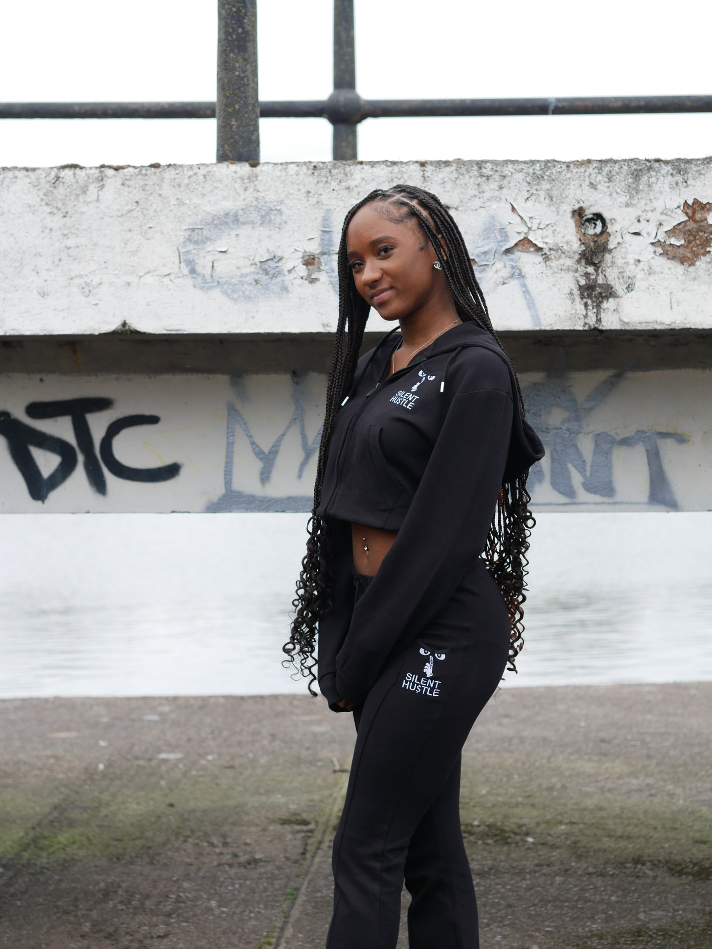 Silent Hustle Bell-Bottom Tracksuit W/ logo image 1