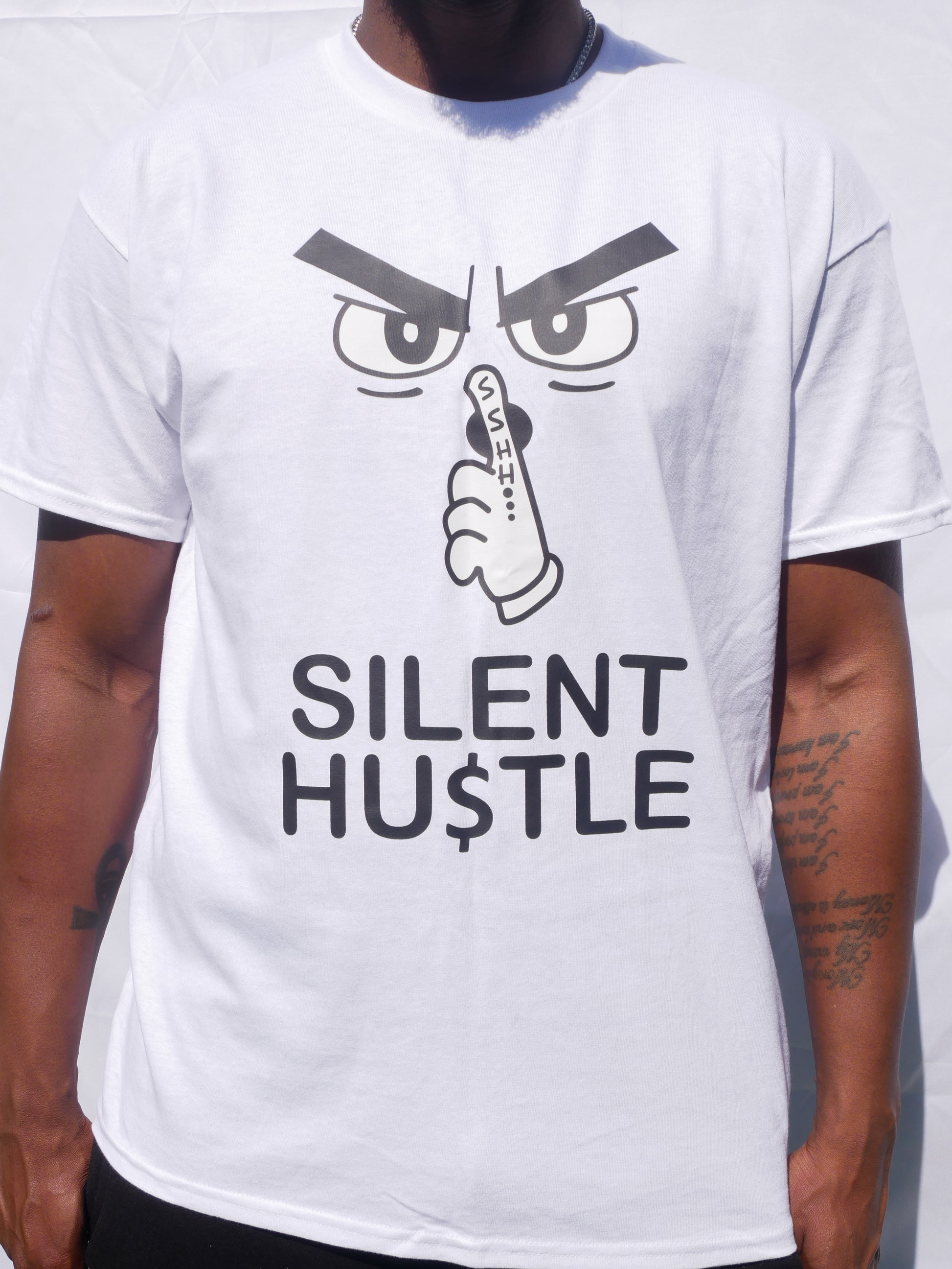 Silent Hustle Heavy T (Big logo) image 1