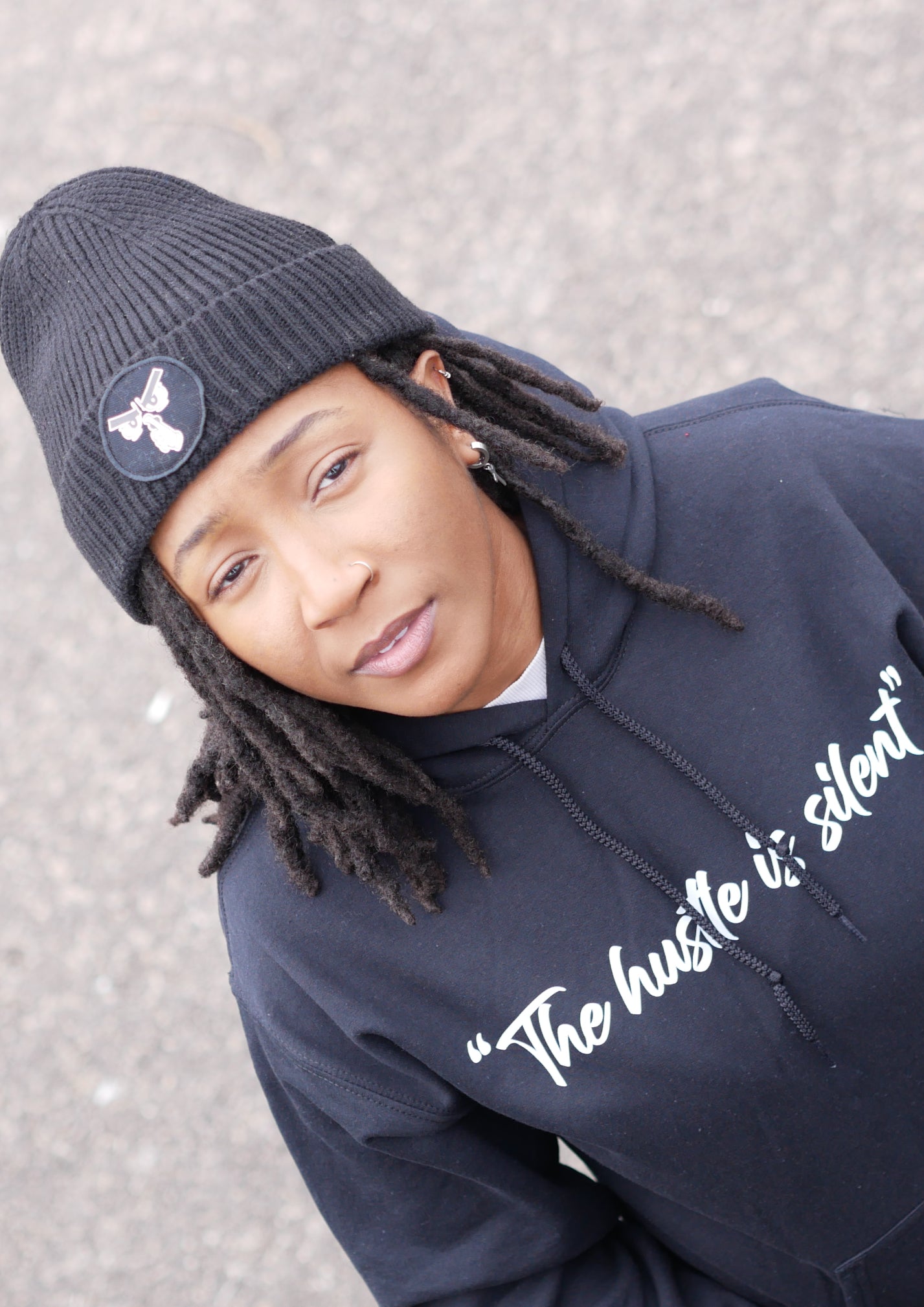 Shhh Circle Patch Beanie image 2