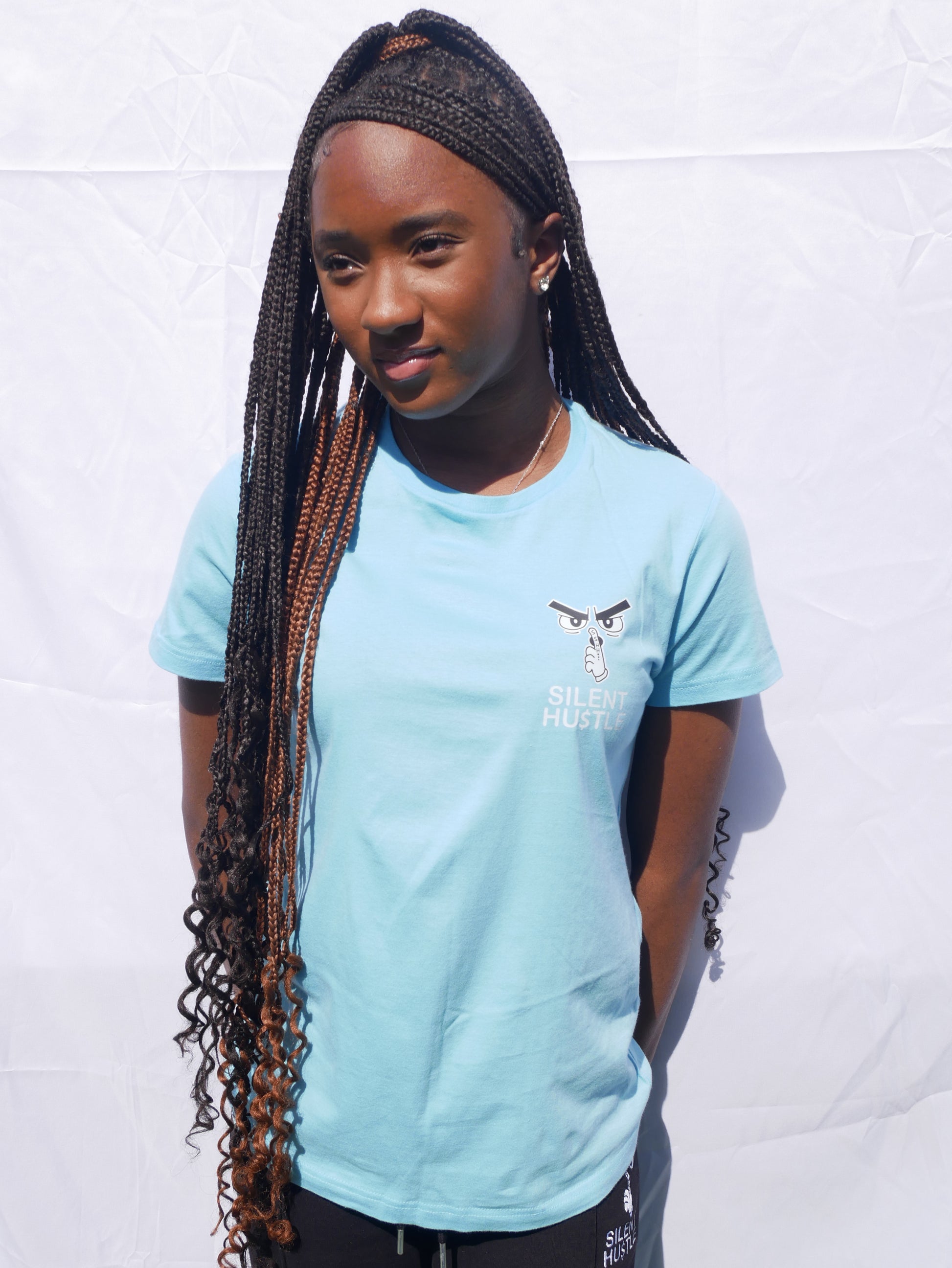 Ladies Silent Hustle Soft mini print logo T image 0